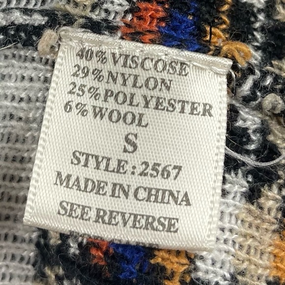 Freeway Small Wool Blend Tribal Hi-Low Knit Waterfall Cardigan Sweater Buttery - Picture 5 of 7